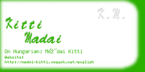 kitti madai business card